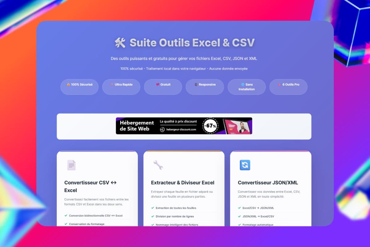 ExcelTools — Outils en ligne pour fichiers Excel